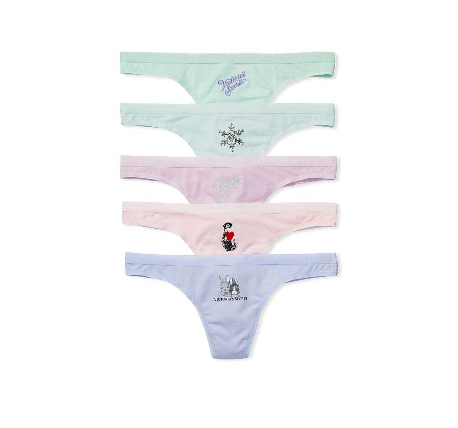 Подарочный набор Виктория Сикрет Graphic Thong Pantie 5-pack