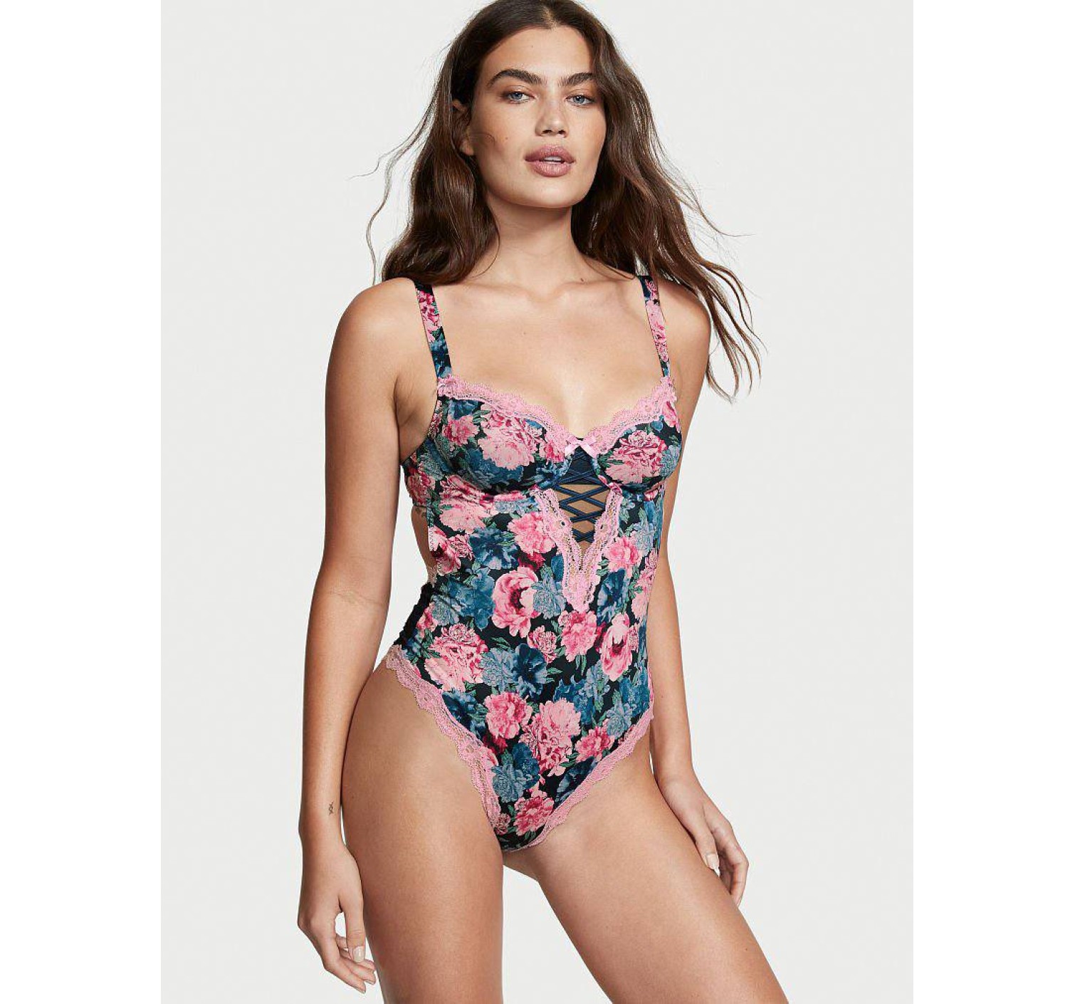 Боди body by VICTORIA Lace trim modal bodysuit 