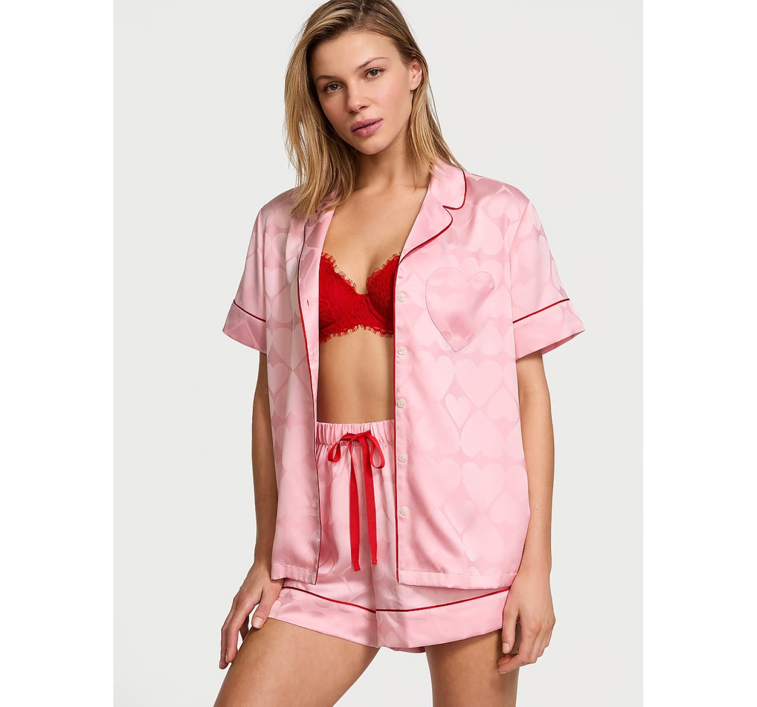Пижама Glazed Satin Short Pajama Set Pretty Blossom