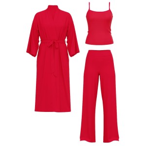 Піжама Modal 3-Piece PJ Set Mulberry Lipstick 