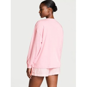 Пижама Flannel Long-sleeve Short Tee-Jama Set Pretty Blossom Stripes