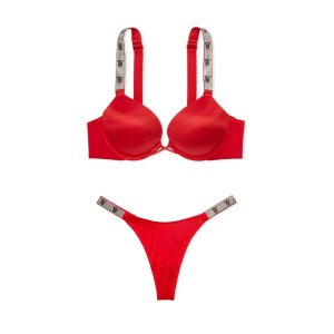 Комплект белья Bombshell Add 2 Cups Push Up Shine Strap Bra Set Lipstick