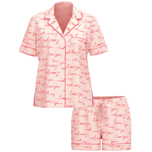 Піжама Modal Soft Short Pajama Set Pink Logo