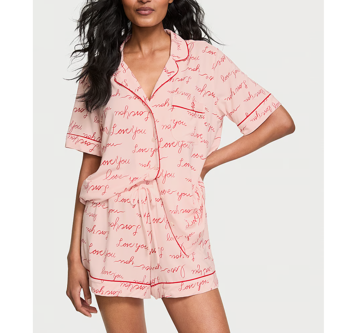Піжама Modal Soft Short Pajama Set Pink Logo