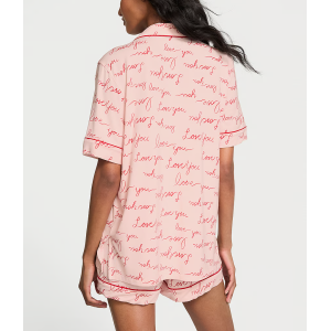 Піжама Modal Soft Short Pajama Set Pink Logo