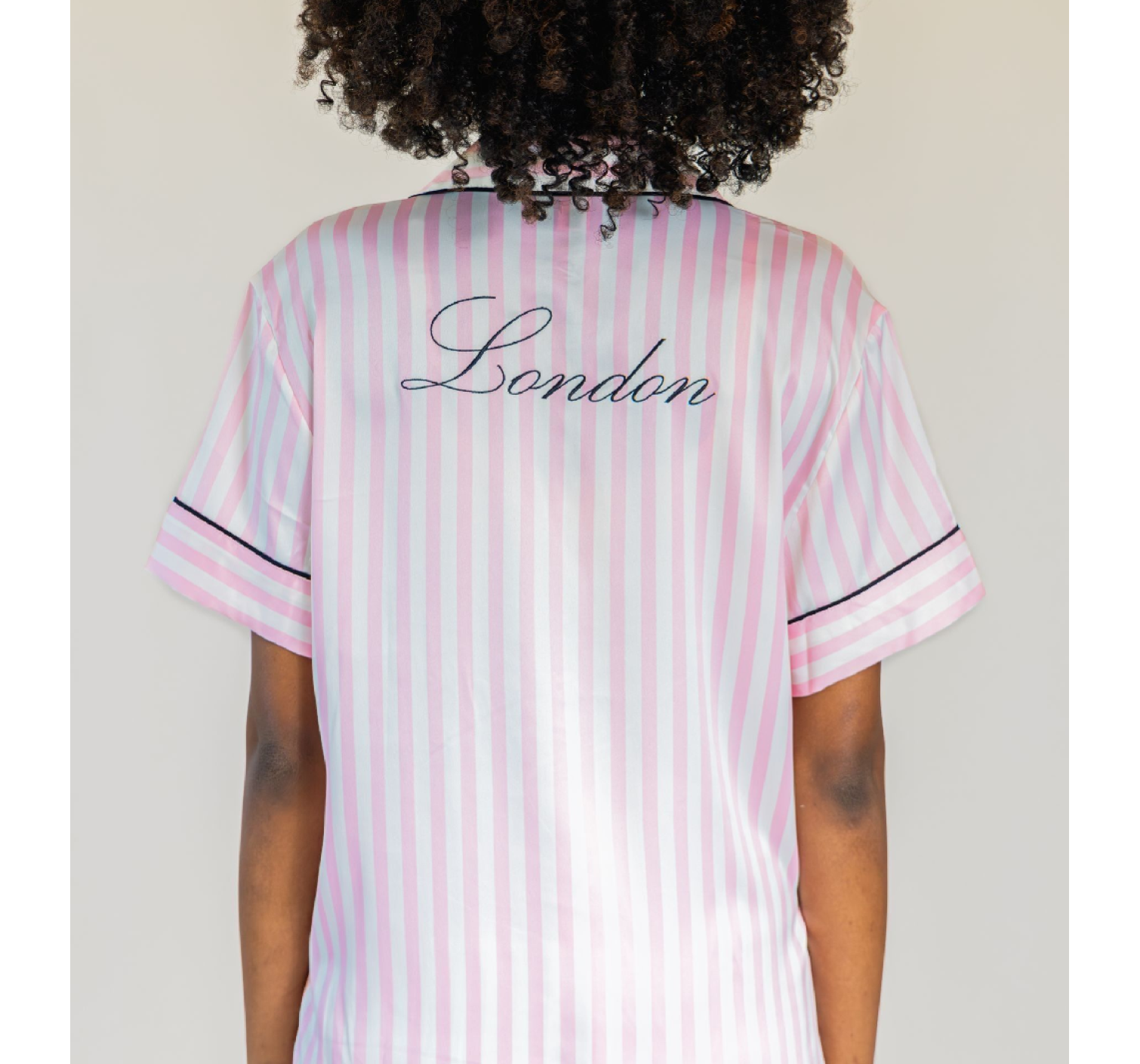 Піжама Pink Iconic Stripe Short Sleeve London Satin Pyjamas