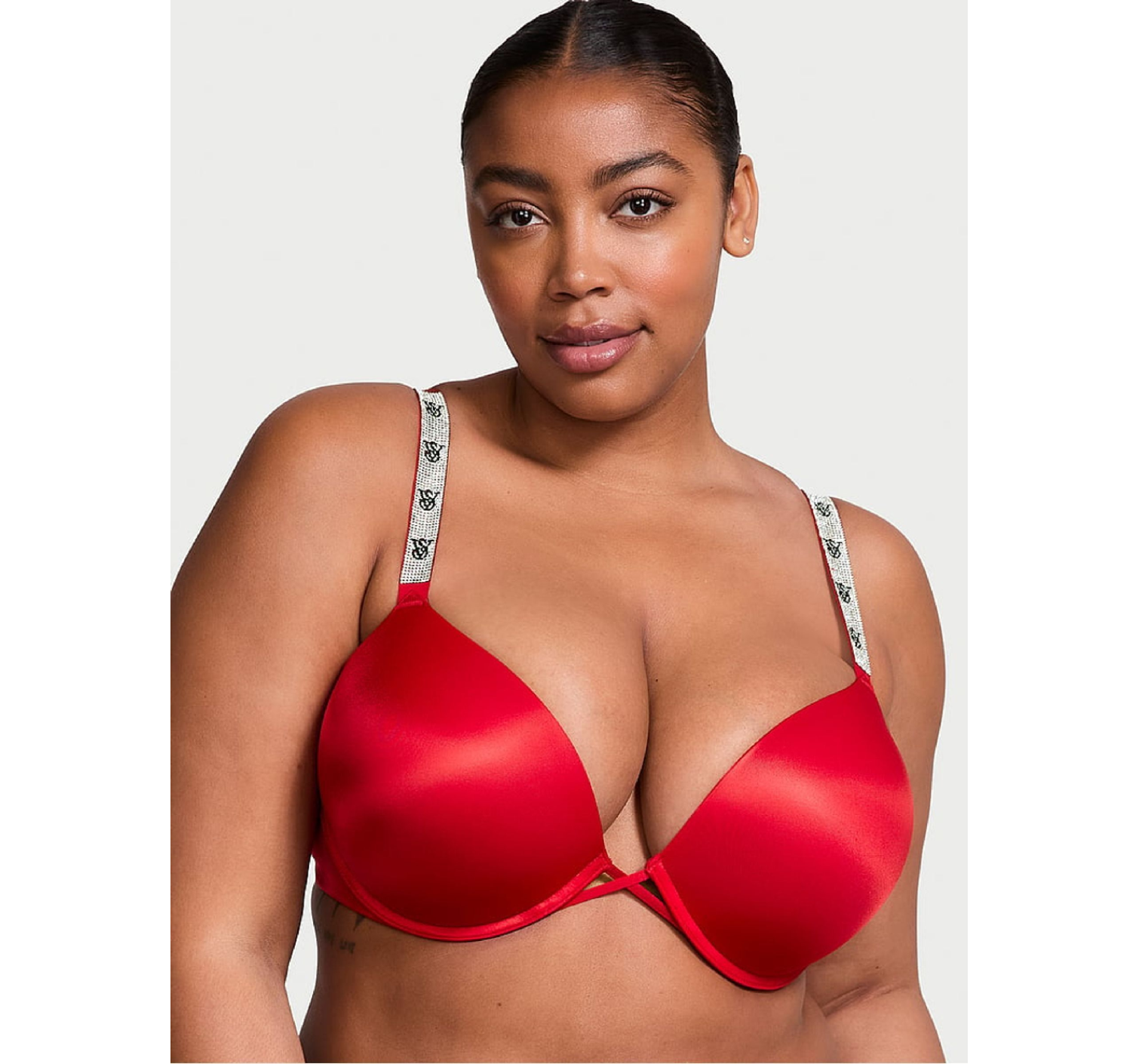 Комплект белья Bombshell Add 2 Cups Push Up Shine Strap Bra Set Lipstick