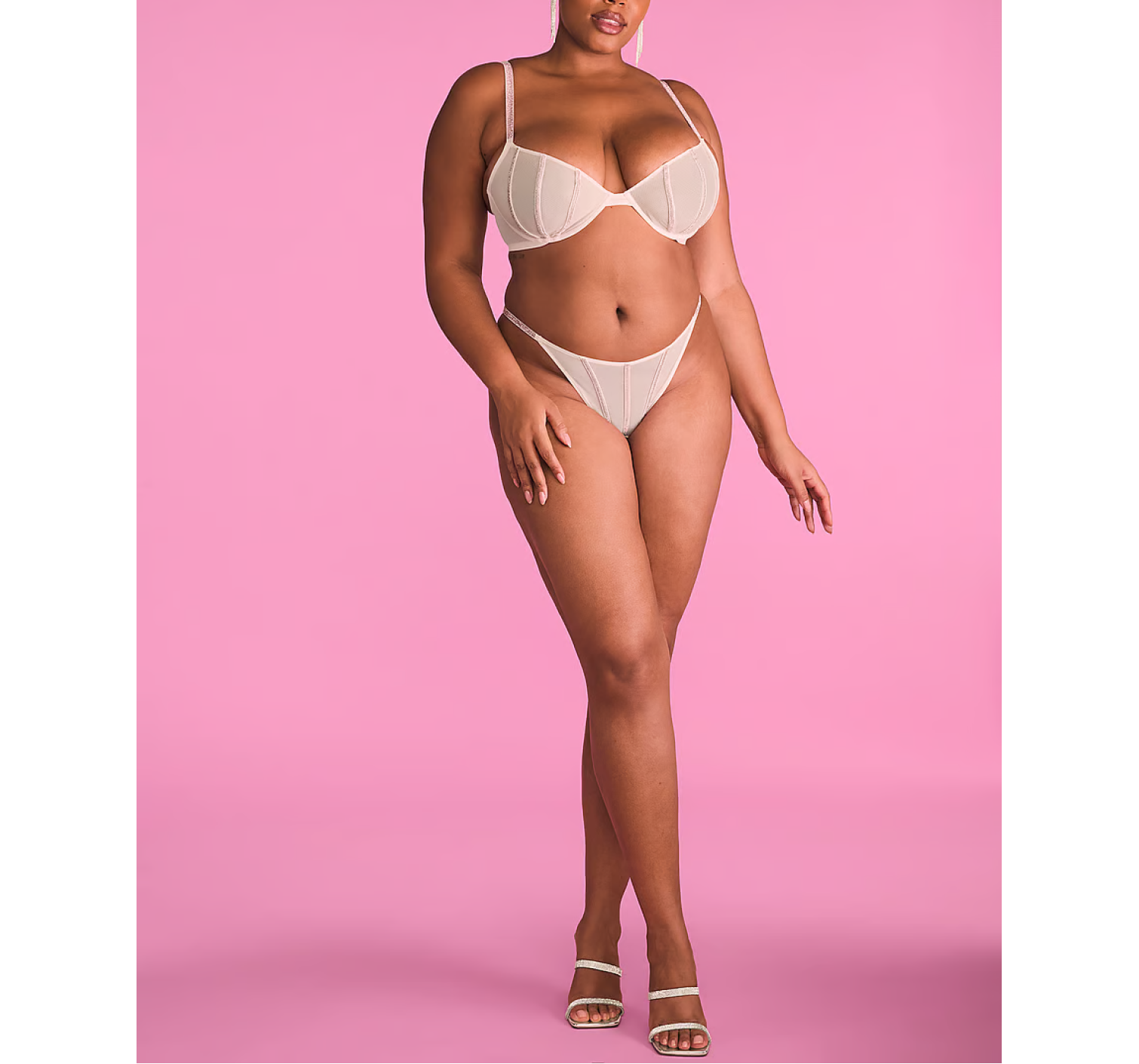 Трусики Sheer Shine Thong Panty Angel Pink