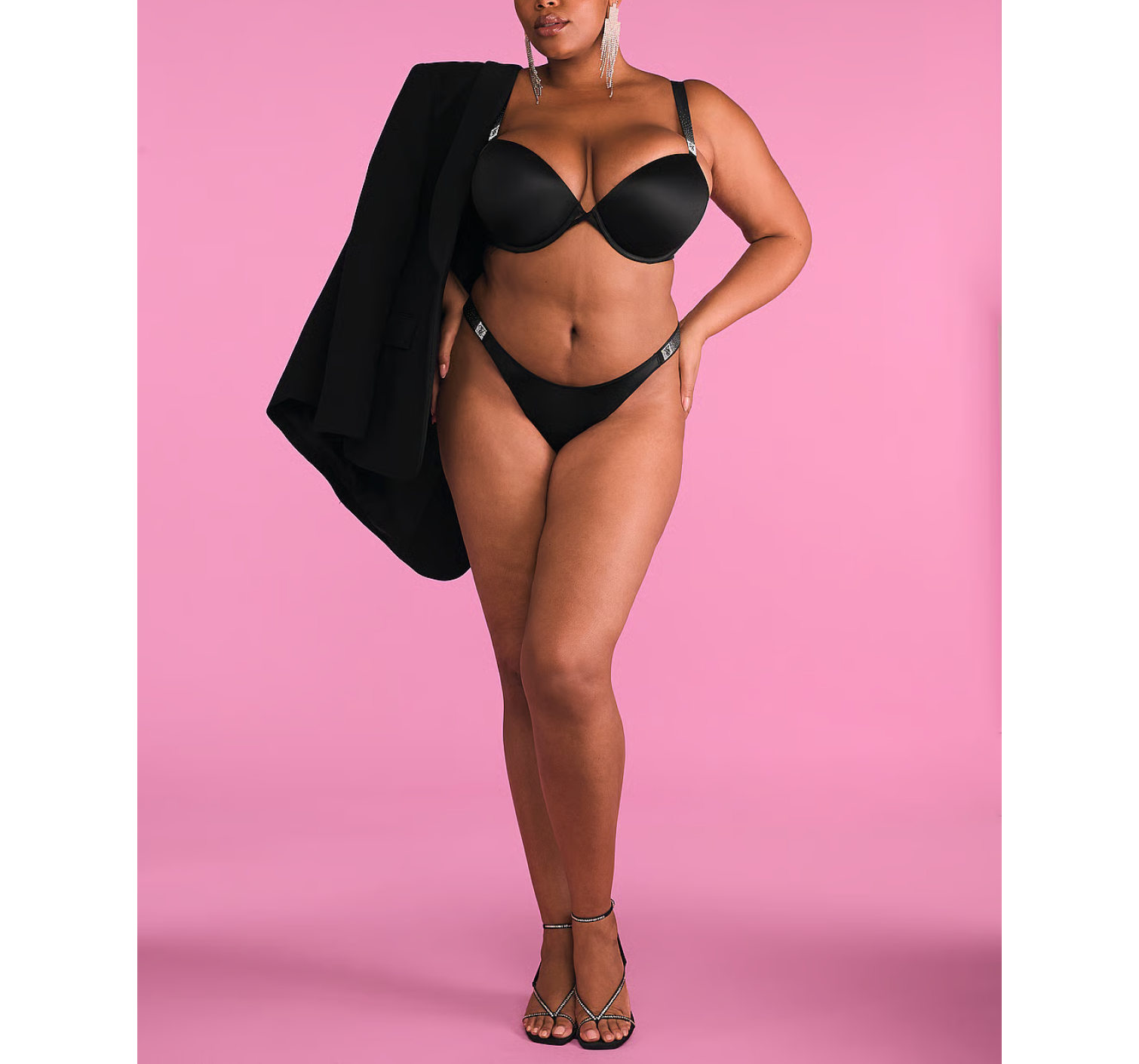 Трусики Scattered Shine Strap Smooth Thong Panty Black