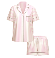 Пижама The Satin Short PJ Set Angel Pink Stripe