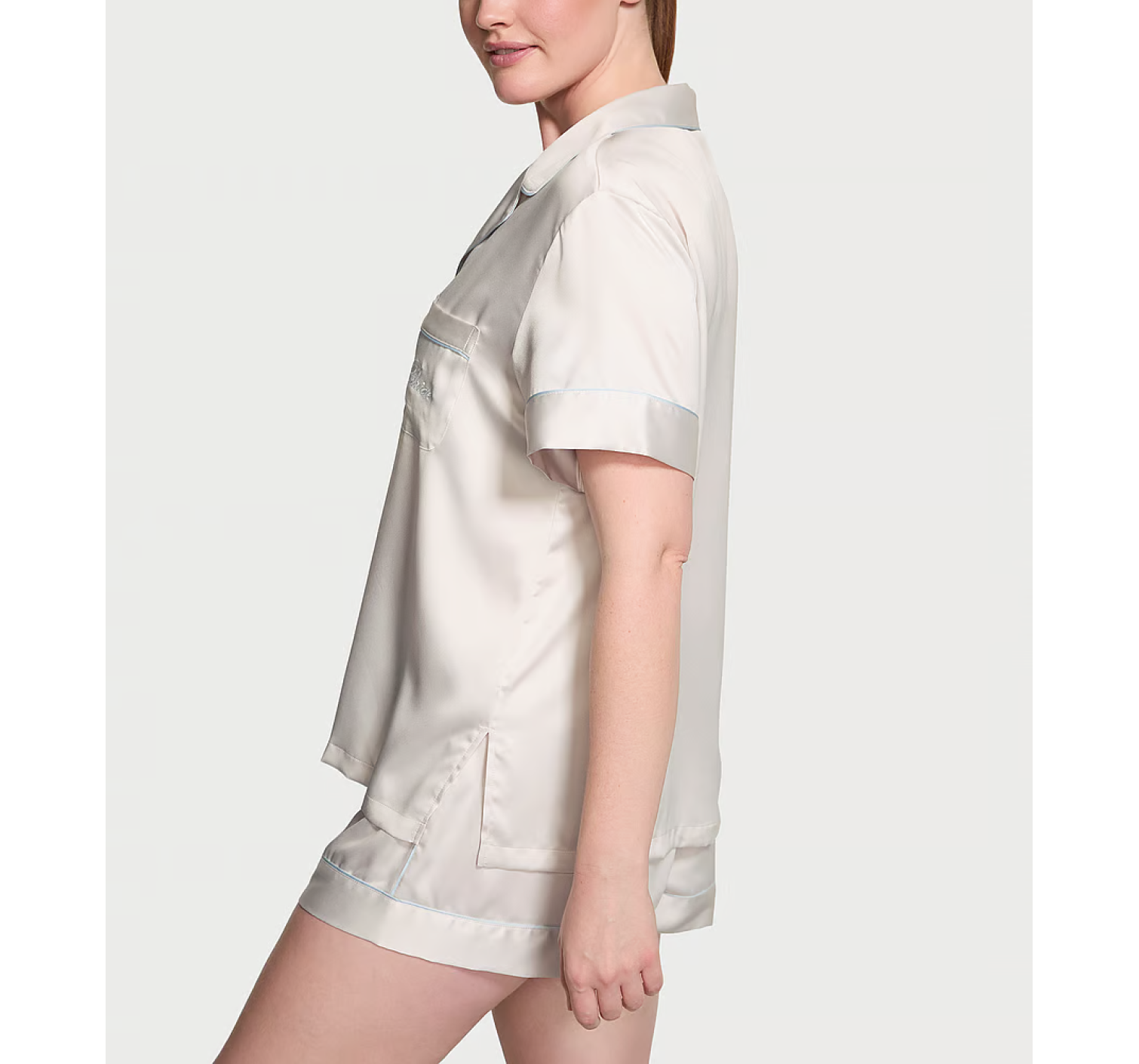Піжама Glazed Satin Short Pajama Set White