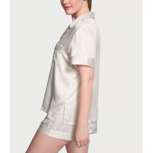 Піжама Glazed Satin Short Pajama Set White