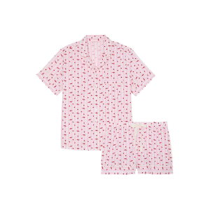 Піжама Cotton Short Pyjama Set Coconut White & Pink Heart