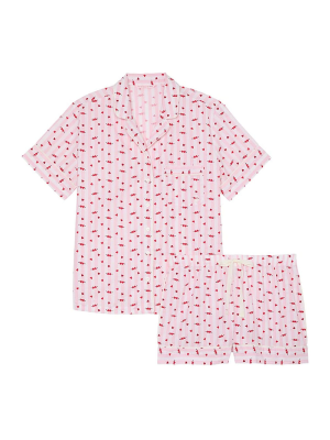 Піжама Cotton Short Pyjama Set Coconut White & Pink Heart