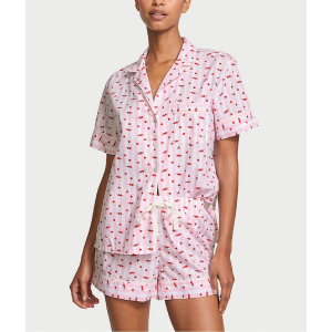 Піжама Cotton Short Pyjama Set Coconut White & Pink Heart