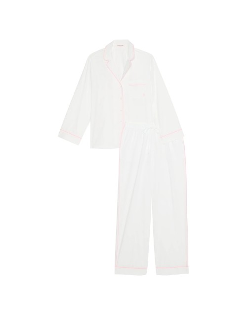 Піжама Heritage Cotton Long Pajama Set Vs White W Pretty Blossom Piping