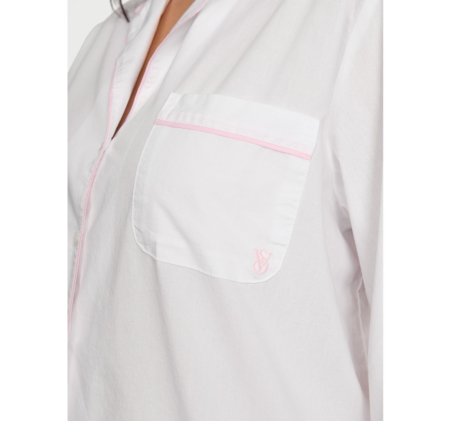 Пижама Heritage Cotton Long Pajama Set Vs White W Pretty Blossom Piping