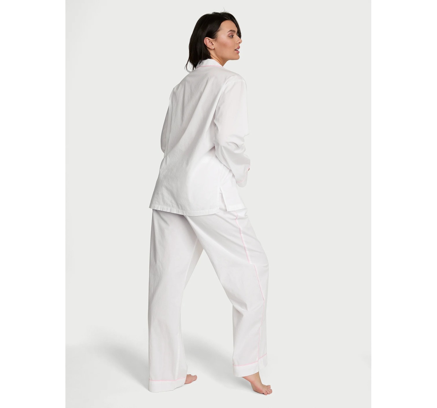 Пижама Heritage Cotton Long Pajama Set Vs White W Pretty Blossom Piping