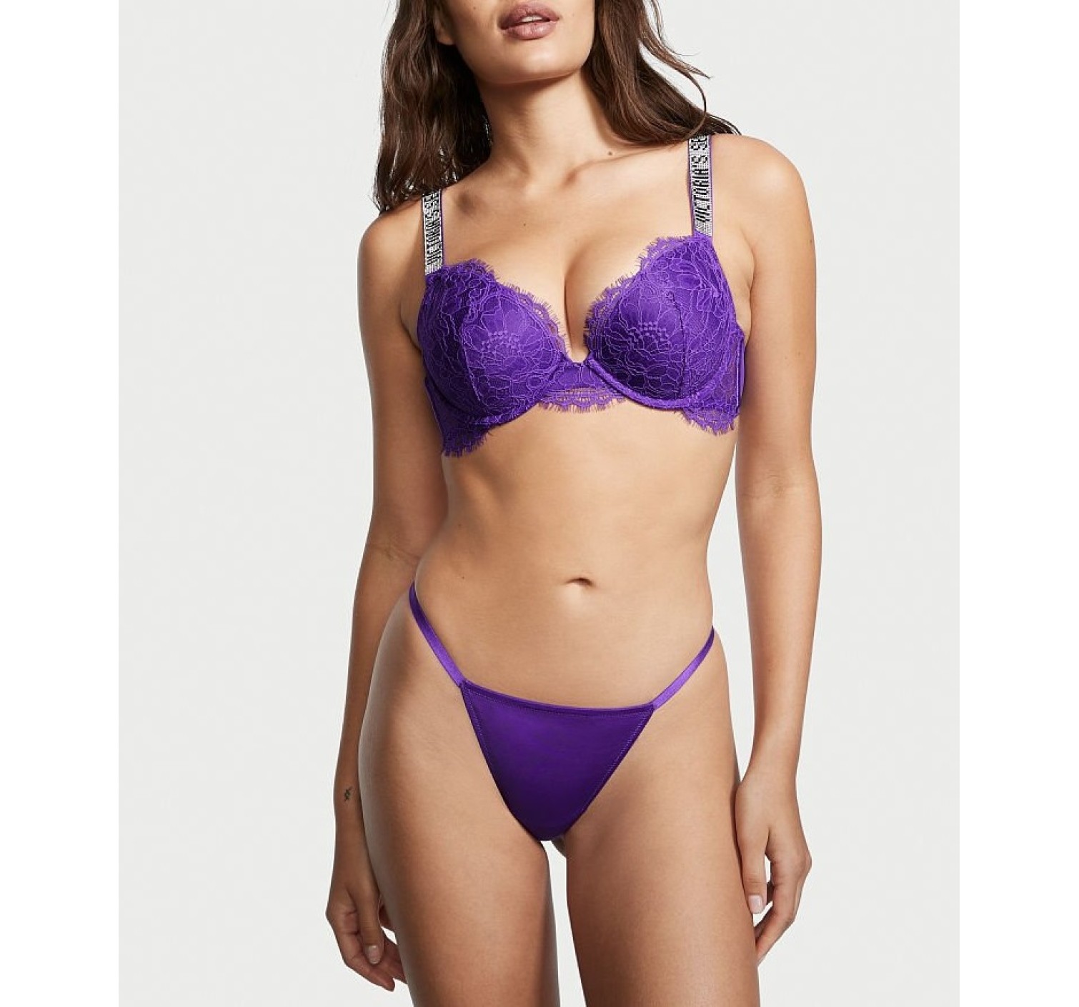Комплект білизни VS Very Sexy Lace Shine Strap Push-up Bra set
