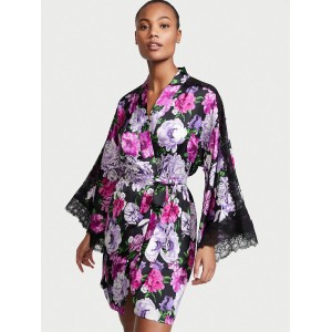 Халат Satin Lace Kimono Floral print Victoria's Secret