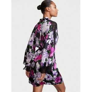 Халат Satin Lace Kimono Floral print Victoria's Secret