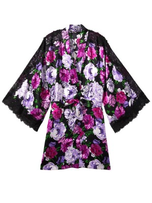 Халат Satin Lace Kimono Floral print Victoria’s Secret