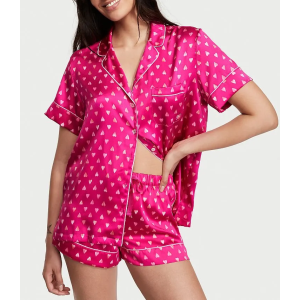 Піжама Satin Short PJ Set Pink Heart Вікторія Сікрет