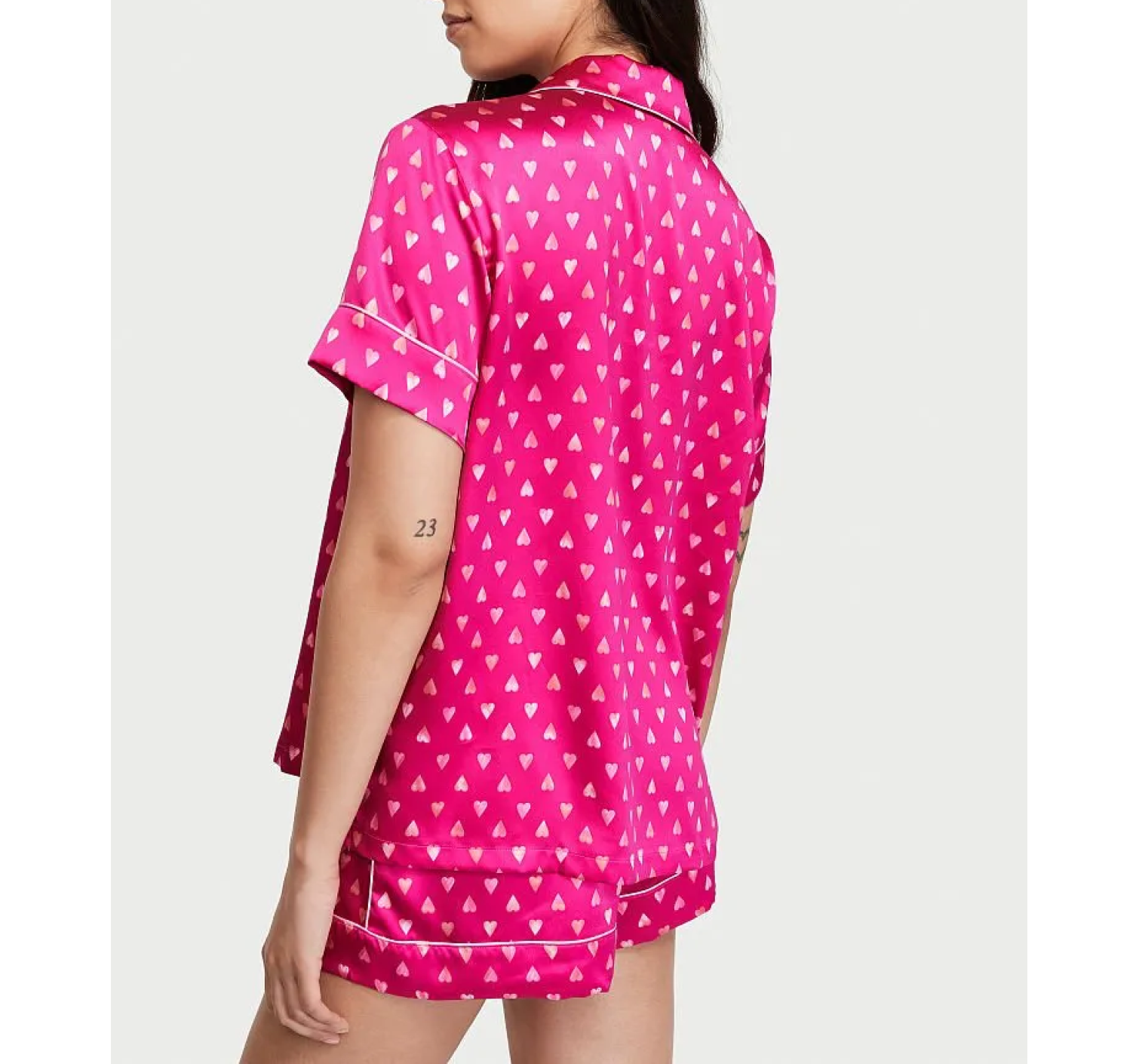 Піжама Satin Short PJ Set Pink Heart Вікторія Сікрет