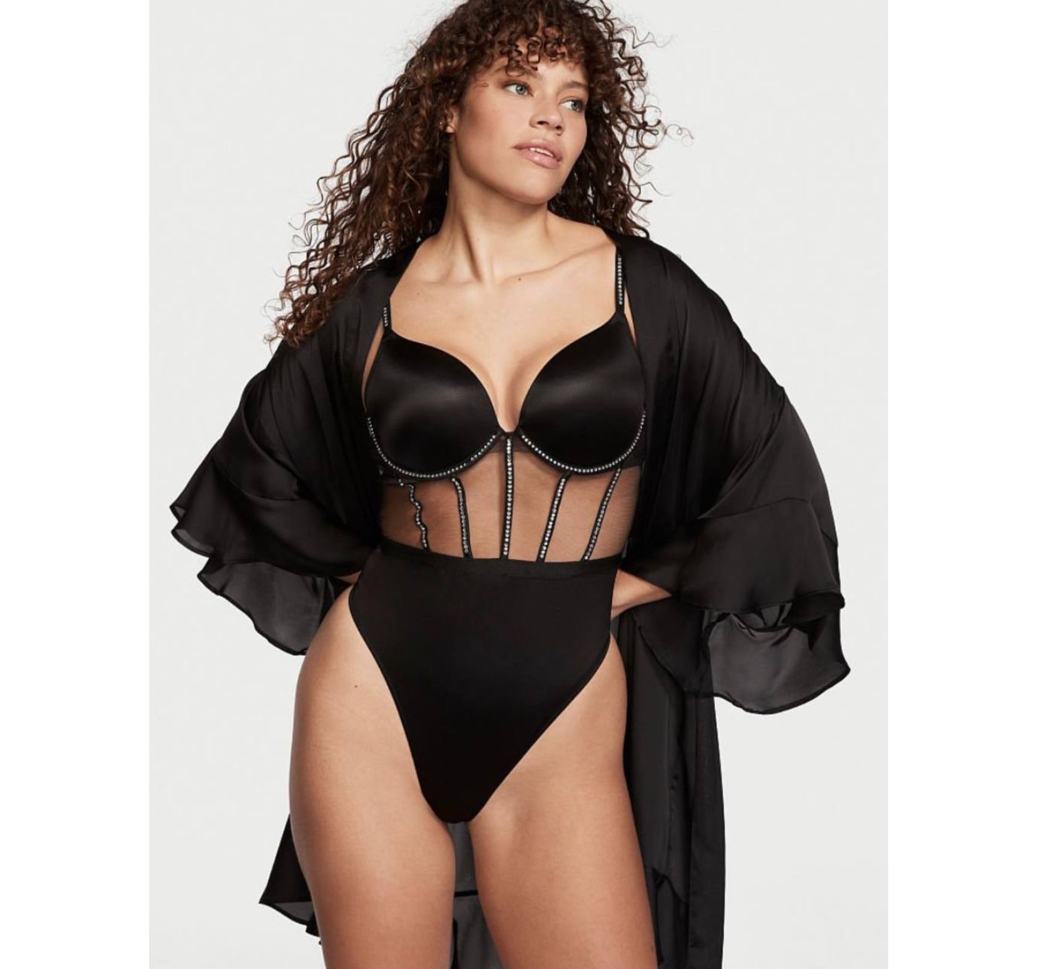 Боді Very Sexy Black Shine Teddy Victoria's Secret