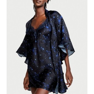 Сатиновий халат Flounce Satin Robe Stars