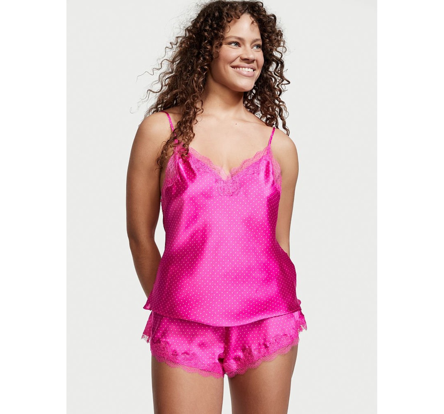 Пижама Satin Cami PJ Set Pin Dot Fuchsia Frenzy
