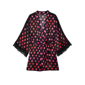 Сатиновий халат Flounce Satin Robe Heart Print❤️