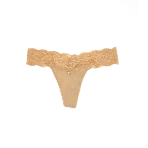 Трусики Cotton Lace Very Sexy Thong panty beige