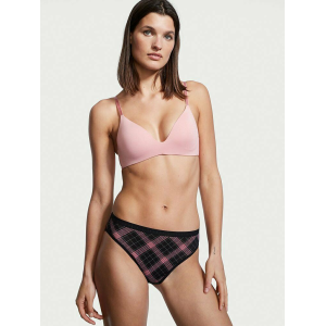 Трусики High-Leg Bikini panty Black Pink Plaid Stretch Cotton