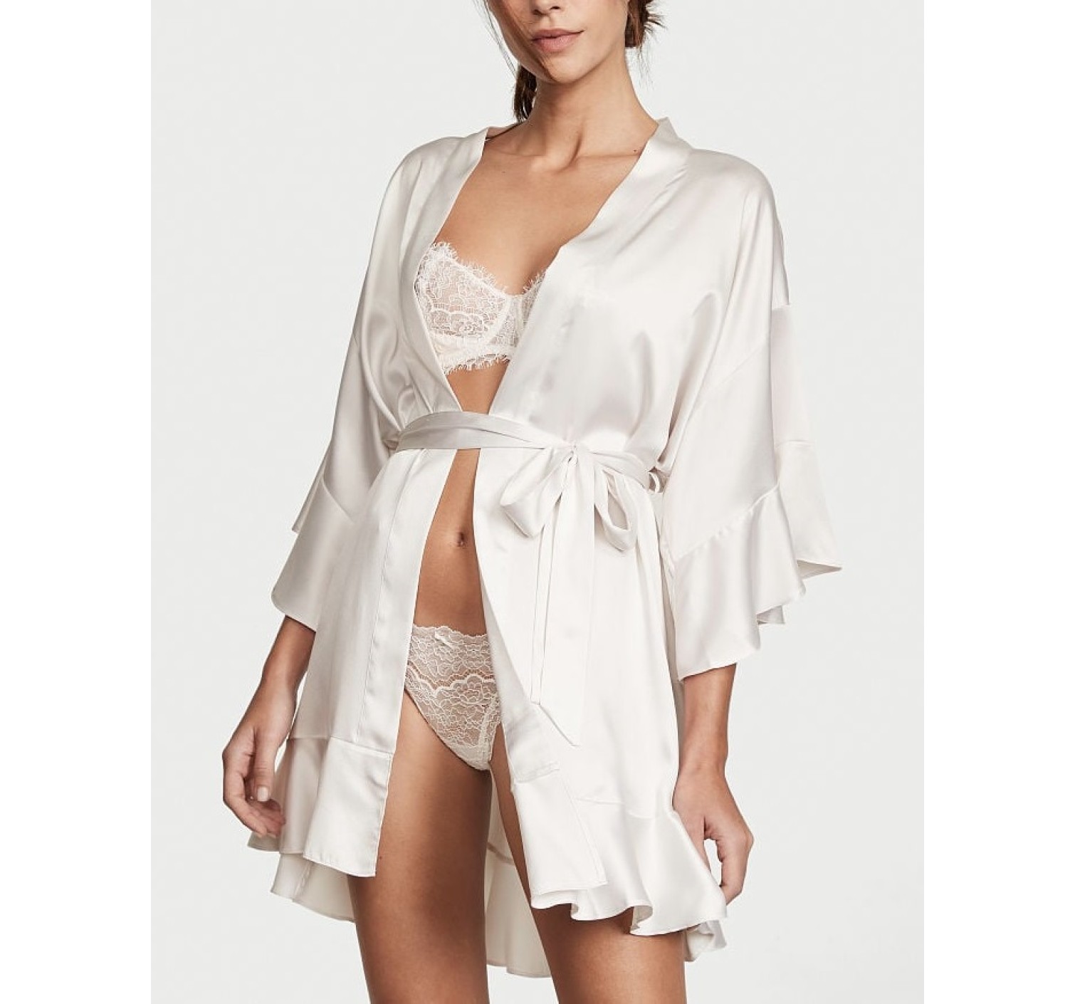 Халат Victoria Secret satin kimono logo Bride