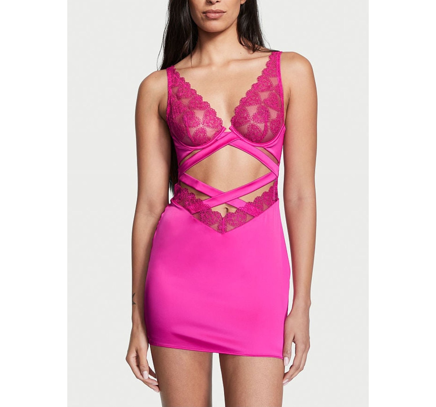 Пеньюар Виктория Сикрет Luxe Lingerie Embroidery Wired Slip Dress