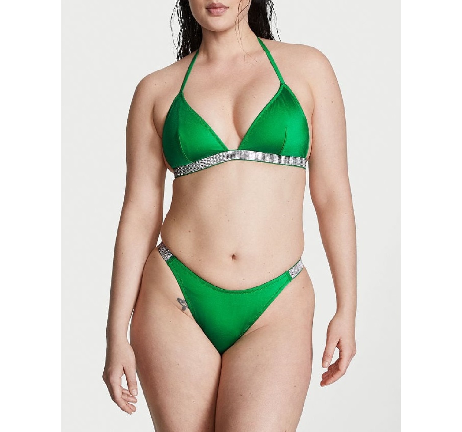 Купальник Shine Strap Triangle Bikini Verdant Green