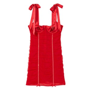 Пеньюар Виктория Сикрет Luxe Lingerie Strappy Bow Slip Dress