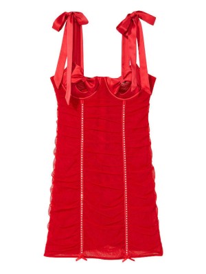 Пеньюар Виктория Сикрет Luxe Lingerie Strappy Bow Slip Dress