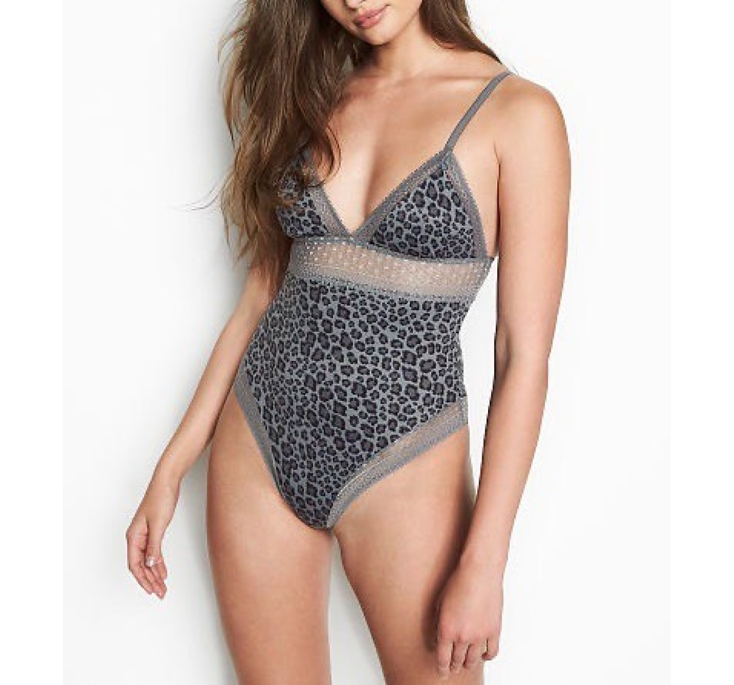 Боди Modal Lace Body Grey Leopard