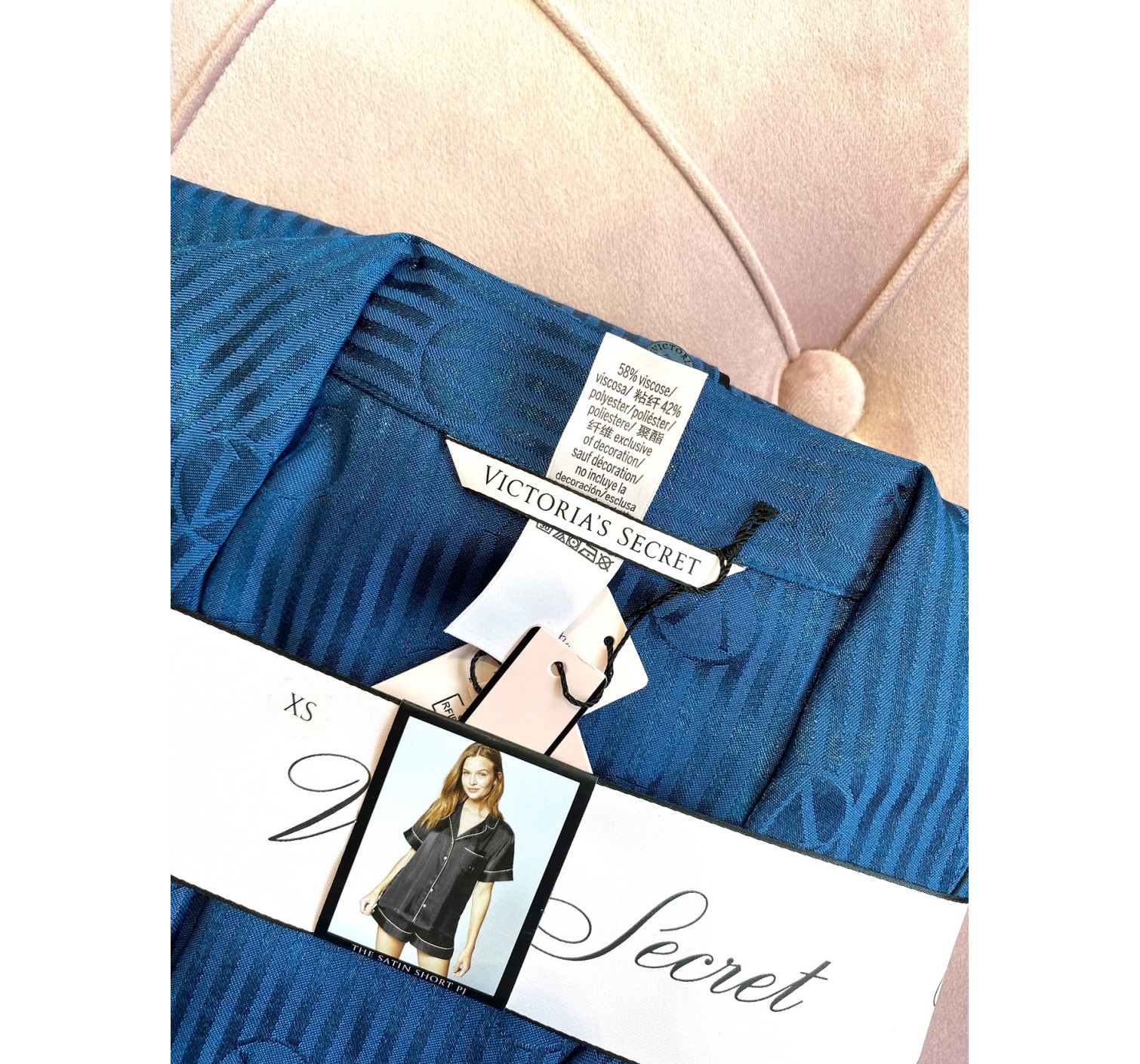 Сатиновая пижама The Satin Short Logo Pj Set logo VS