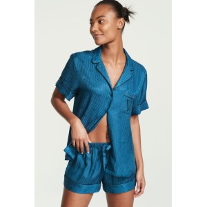 Сатиновая пижама The Satin Short Logo Pj Set logo VS