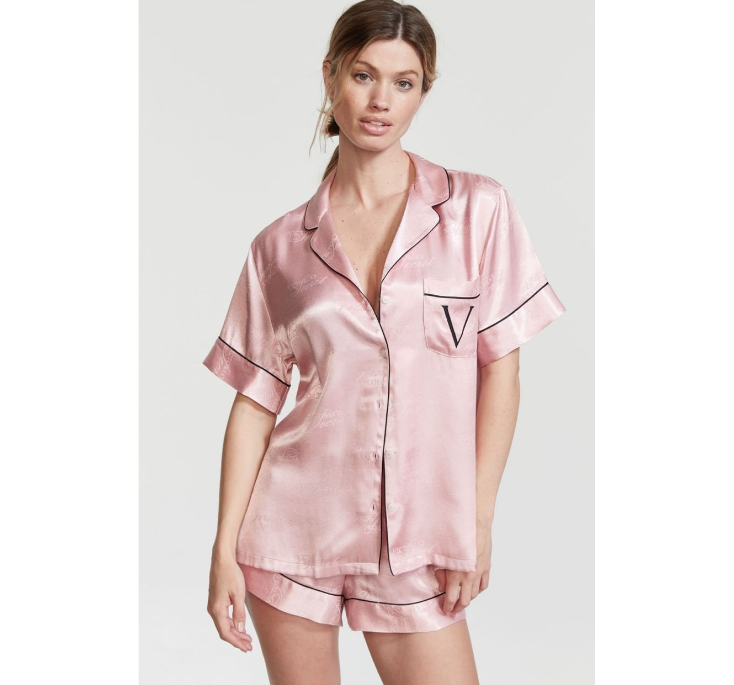 Сатинова піжама Satin Short Rose Pj Set V logo