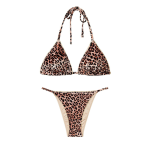 Купальник велюровый Triangle Velvet Bikini Leopard