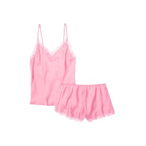Сатиновая пижама Satin Candy pink lace Cami PJ Set