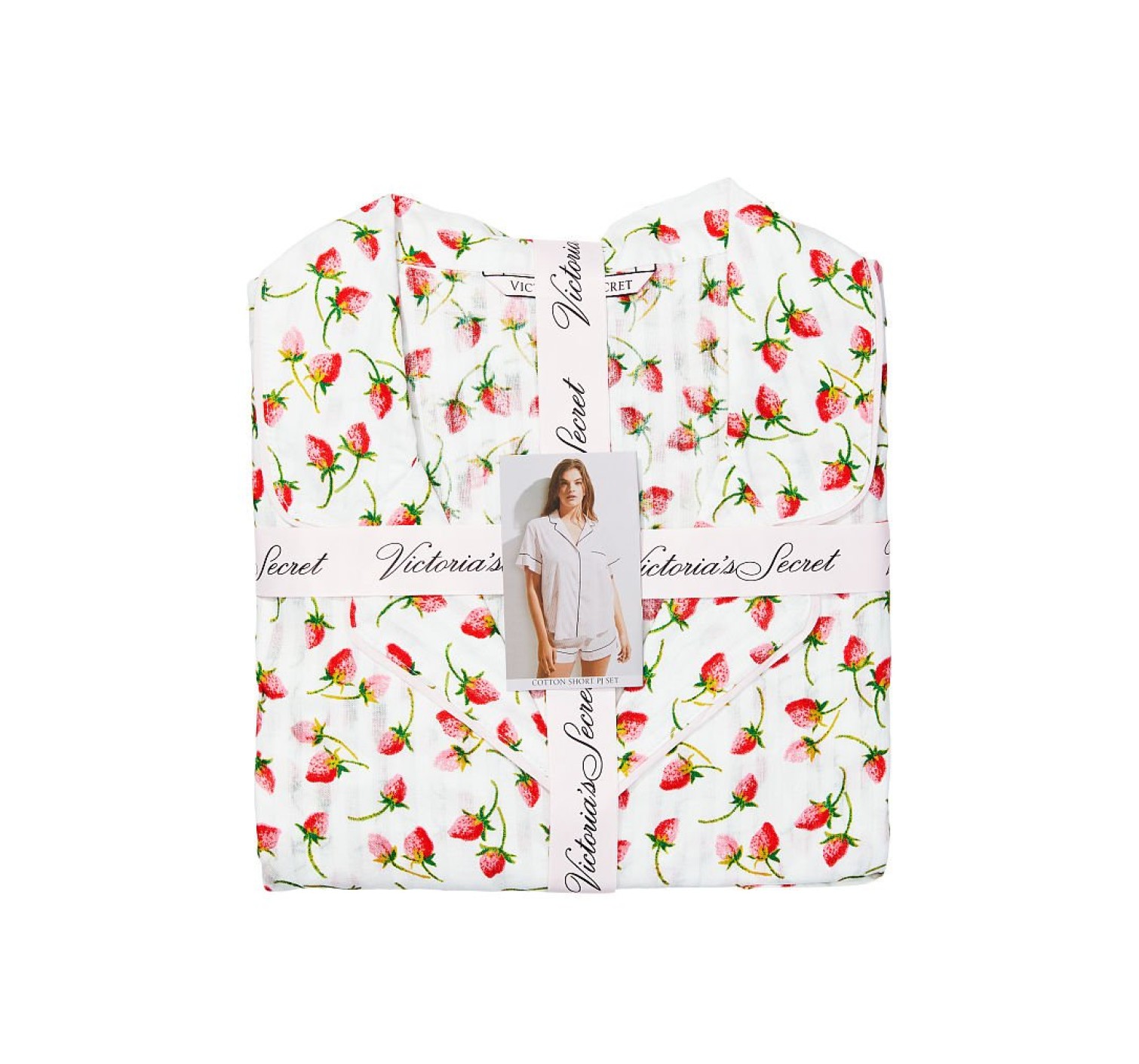 Пижама Cotton Short PJ Set White Strawberry print