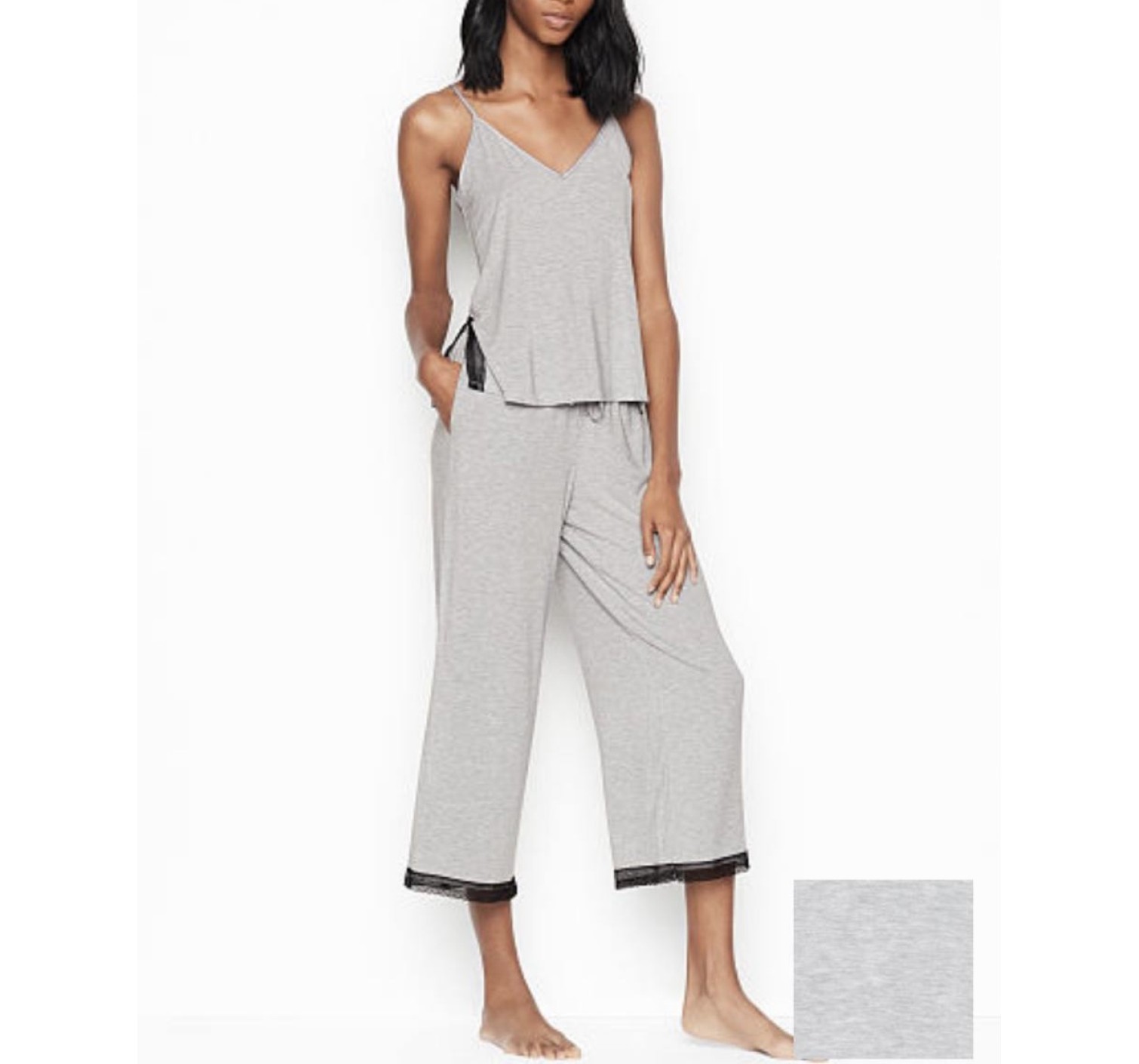 Піжама Victoria's Secret Modal Cami Pj Set Lace Inset Medium Heather Grey