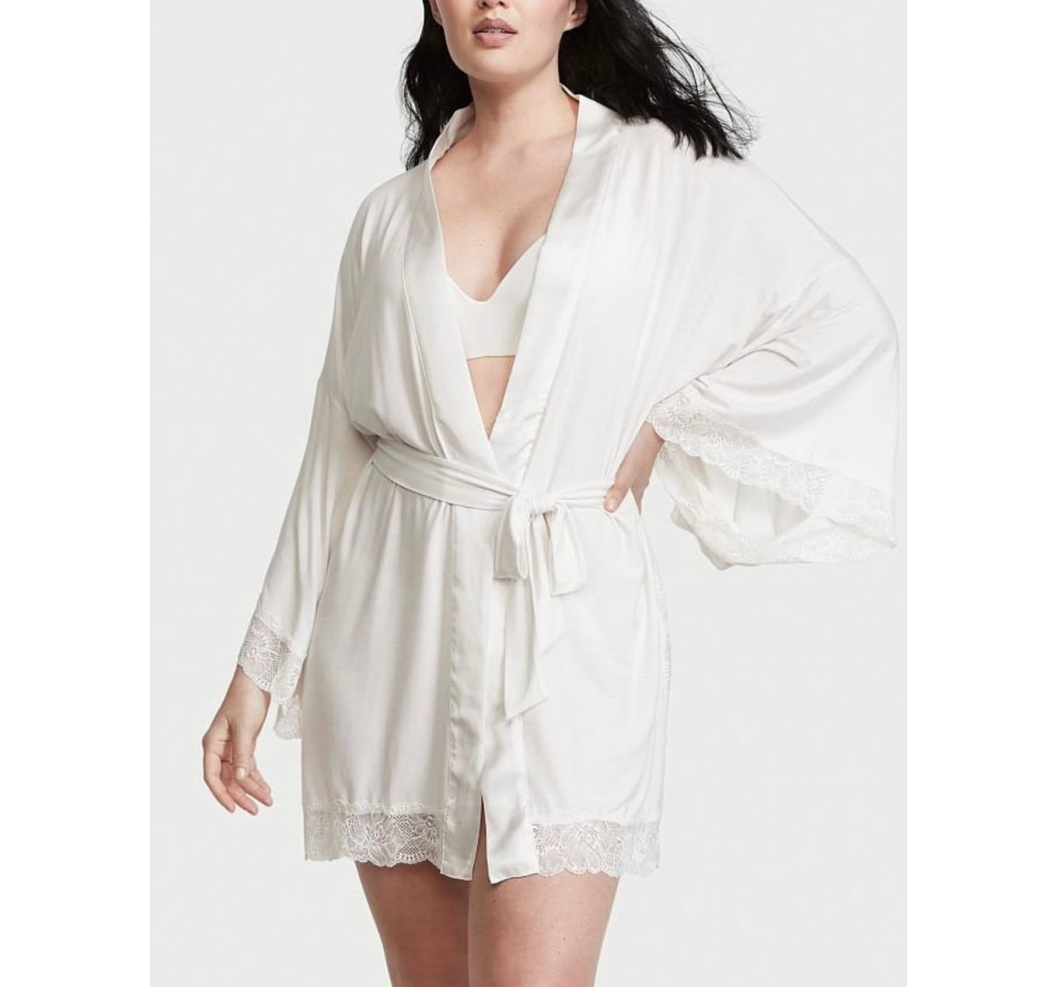 Халат Heavenly White Lace Modal Kimono