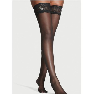 Панчохи Victoria's Secret Lace Top Thigh Highs with Reinforced Heel