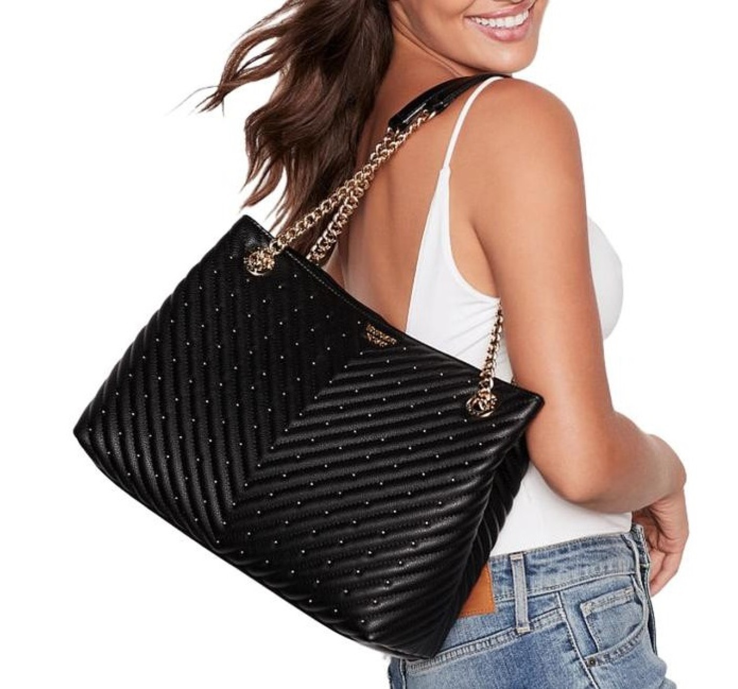 Сумка Studded V-qulit Shoulder Tote